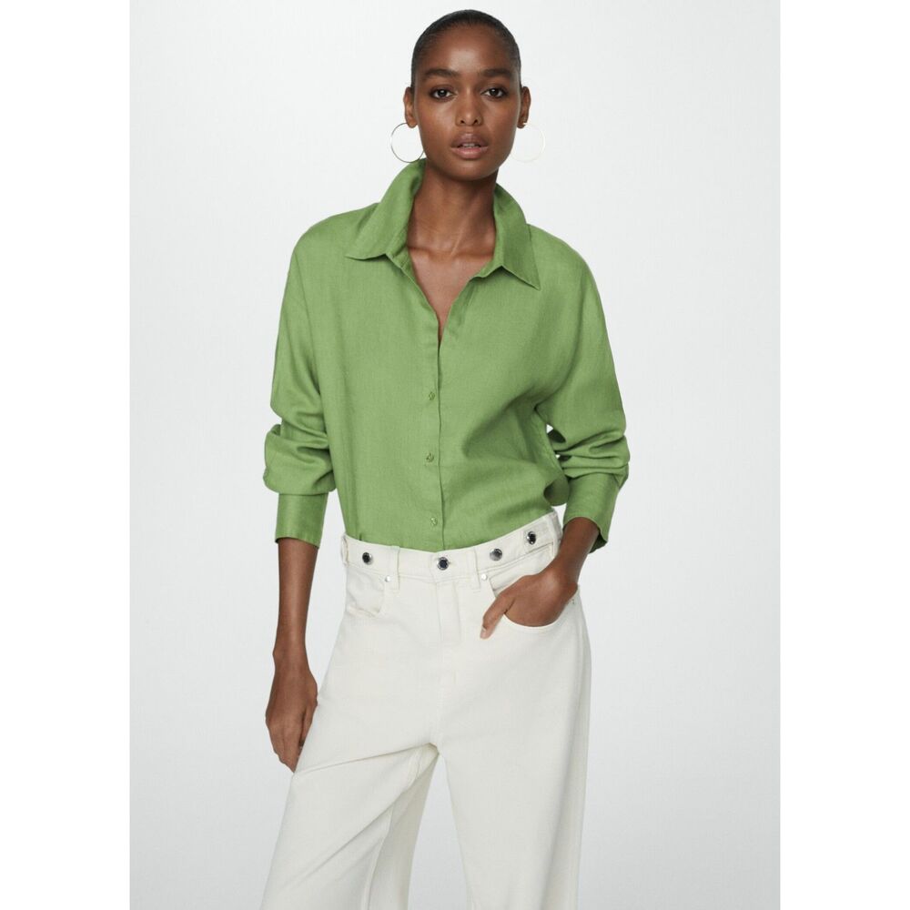 NWT Mango 100% linen button-down shirt